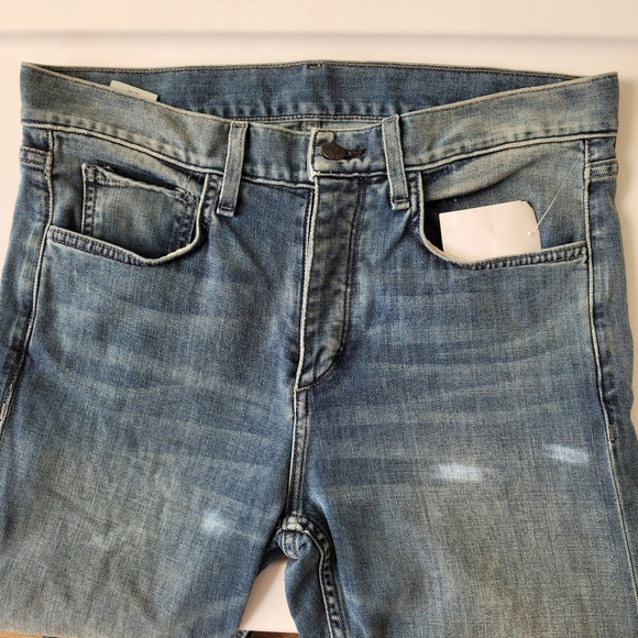 Rag & Bone Jeans Mens 30x32 Blue Denim Straight Fit 1 Skinny Button Fly 5 Pocket - Picture 5 of 13